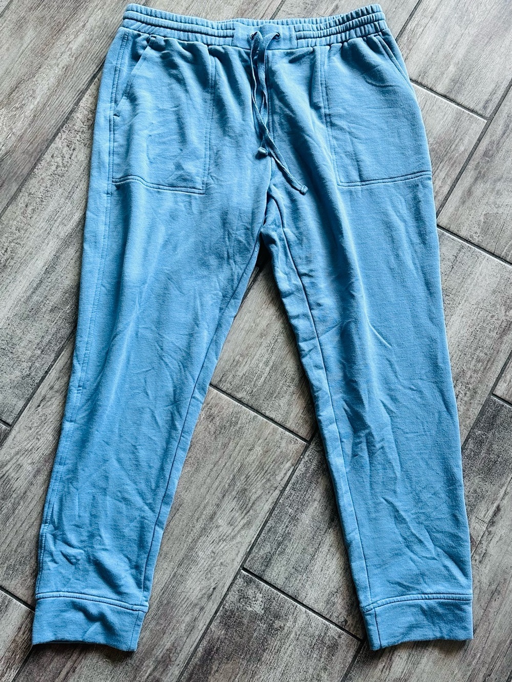 Quince Light Blue Fleece Jogger Waistband Detail
